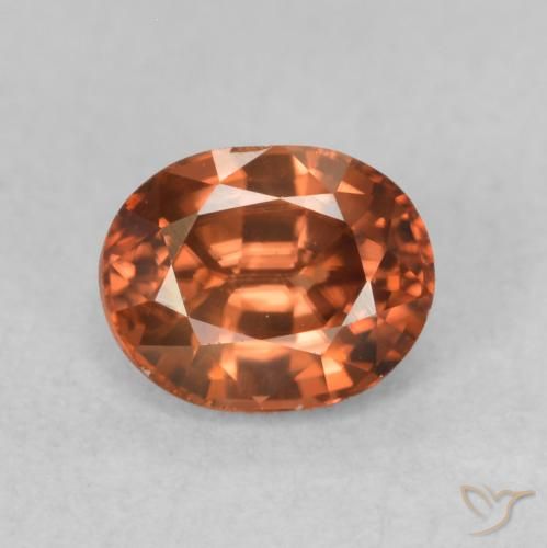 0.94ct Naturel Orange foncé Zircon, ovale, VVS-VS