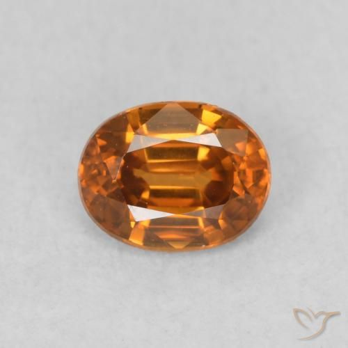 0.60ct Naturel Orange foncé Zircon, ovale, VVS-VS