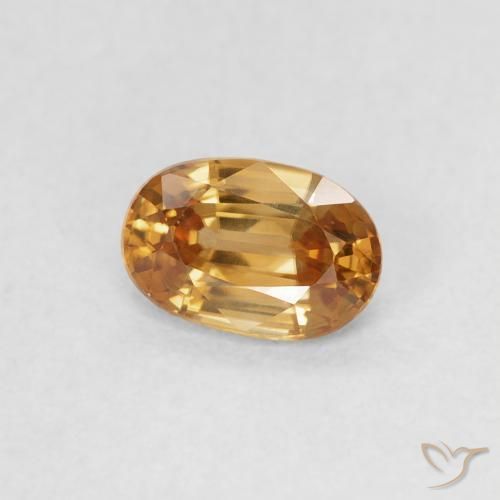 Zircon Orange moyen naturelle ovale, 0.74 ct, VVS