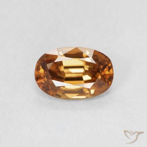0.80ct Naturel Orange moyen Zircon, ovale, VVS