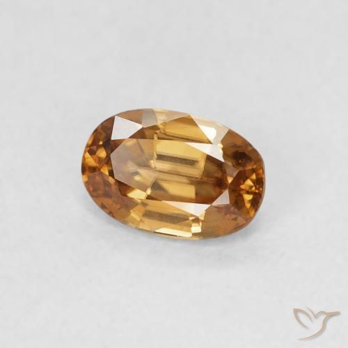 Zircon Orange moyen naturelle ovale, 0.80 ct, VVS