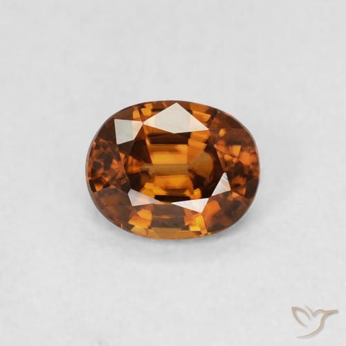 0.62ct Naturel Ambre orange Zircon, ovale, VVS