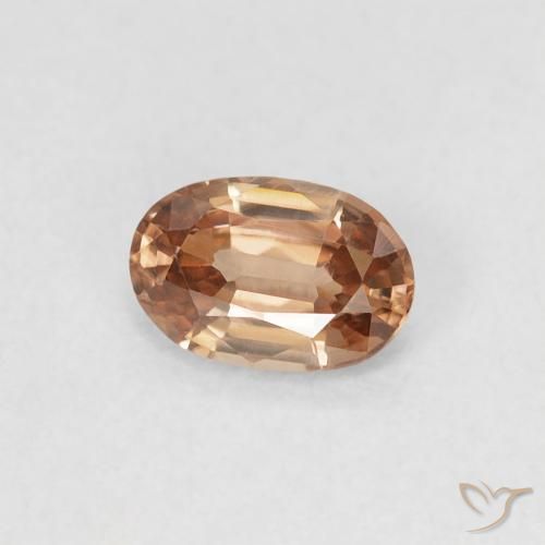 Zircon Pêche moyen naturelle ovale, 0.62 ct, VVS