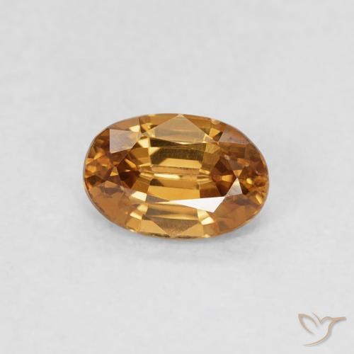 Zircon Brun doré naturelle ovale, 0.73 ct, VVS
