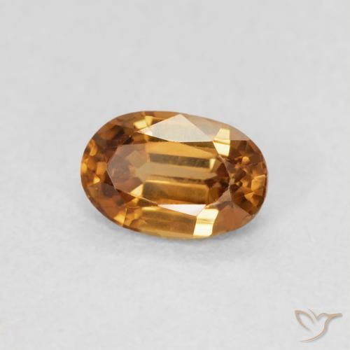 Zircon Brun doré naturelle ovale, 0.76 ct, VVS