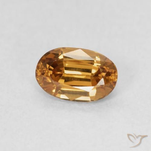 Zircon Or moyen naturelle ovale, 0.74 ct, VVS