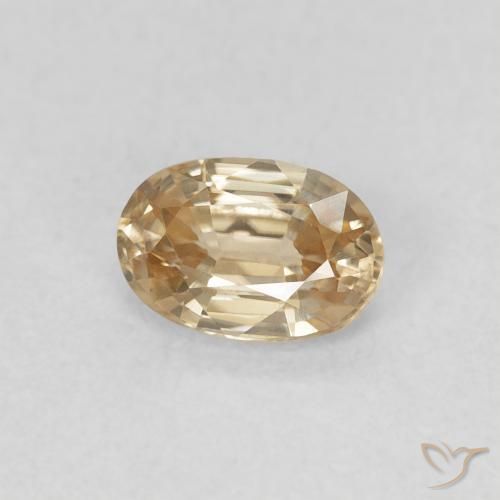 Zircon Jaune clair naturelle ovale, 0.73 ct, VVS