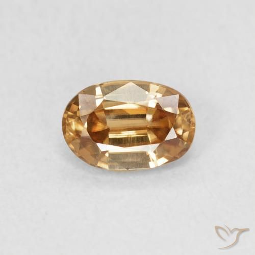 Zircon Pêche doré naturelle ovale, 0.70 ct, VVS