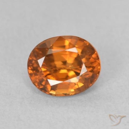 1.04ct Naturel Orange foncé Zircon, ovale, VS