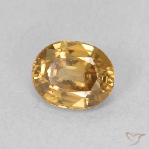 Zircon champagne naturelle ovale, 0.94 ct, VVS-VS