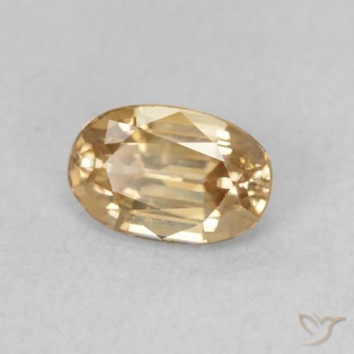 Zircon Doré naturelle ovale, 0.85 ct, VVS-VS