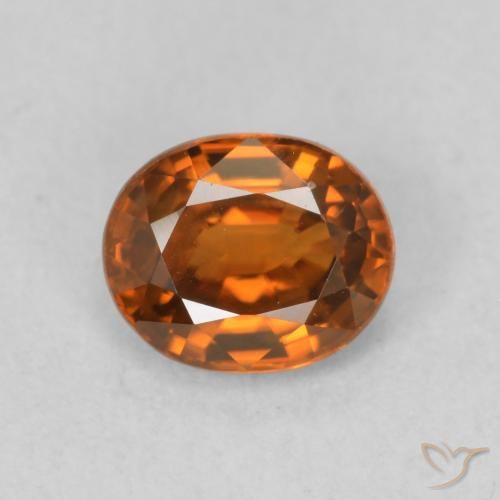 1.03ct Naturel Orange foncé Zircon, ovale, VVS-VS