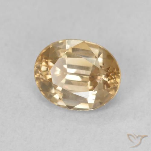 Zircon Doré naturelle ovale, 1.01 ct, VVS-VS