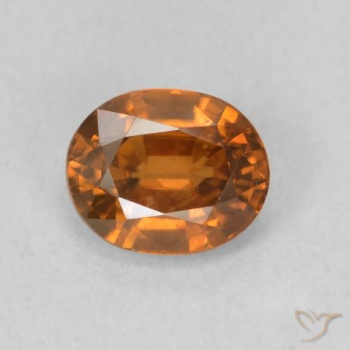1.00ct Naturel Medium Dark-Orange Zircon, ovale, VS