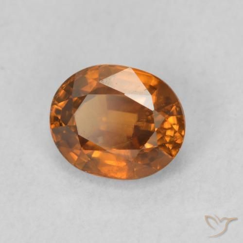 Zircon Medium Dark-Orange naturelle ovale, 1.00 ct, VS