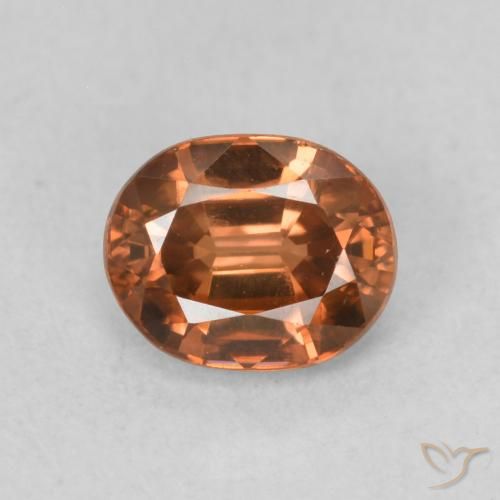 1.06ct Naturel Orange foncé Zircon, ovale, VS