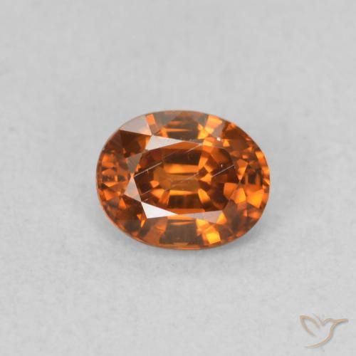 0.60ct Naturel Orange foncé Zircon, ovale, VS