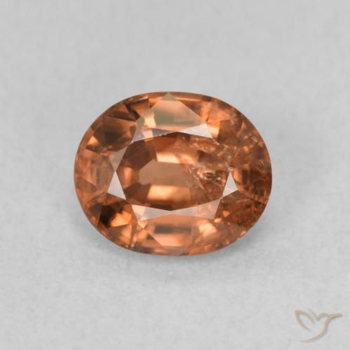 Zircon Orange clair naturelle ovale, 0.93 ct, VS
