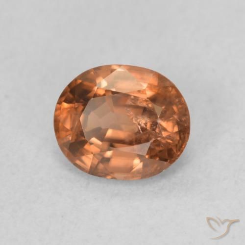 Zircon Orange clair naturelle ovale, 0.93 ct, VS