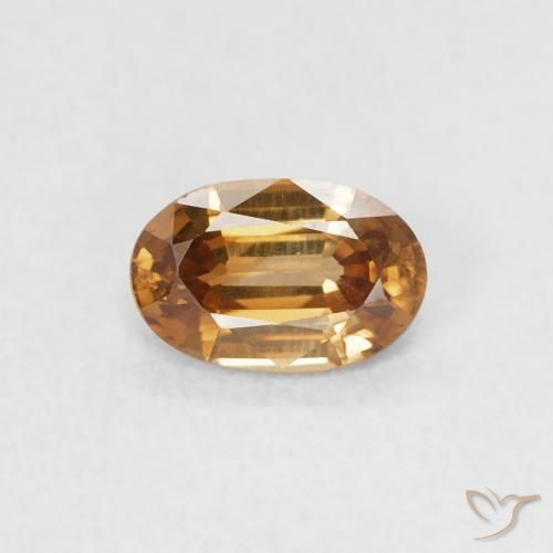 0.66ct Naturel Orange rouille Zircon, ovale, VVS, Photo A