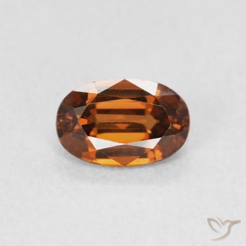 0.82ct Naturel Medium Dark-Orange Zircon, ovale, VVS