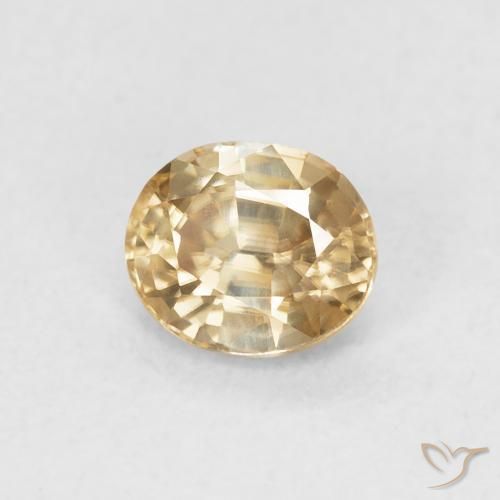 Zircon Doré naturelle ovale, 0.91 ct, VVS