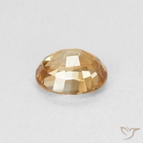 Zircon Doré naturelle ovale, 0.91 ct, VVS