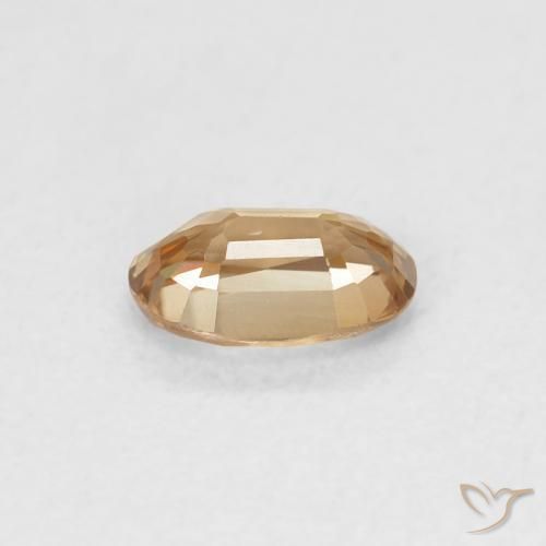 Zircon Pêche doré naturelle ovale, 0.66 ct, VVS