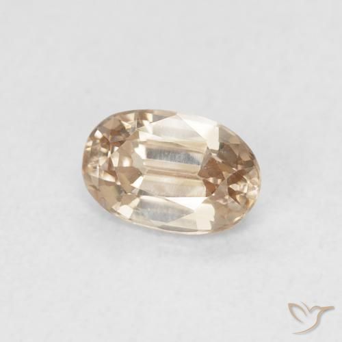 Zircon Jaune clair naturelle ovale, 0.73 ct, VVS