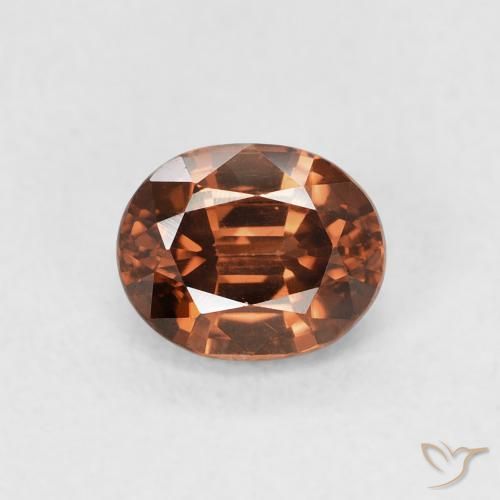 1.09ct Naturel Orange foncé Zircon, ovale, VVS