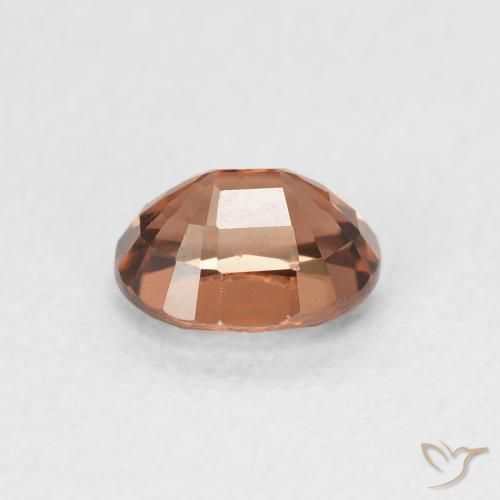 Zircon Orange foncé naturelle ovale, 1.09 ct, VVS