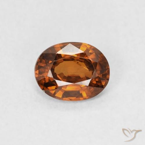 0.51ct Naturel Medium Dark-Orange Zircon, ovale, VVS-VS