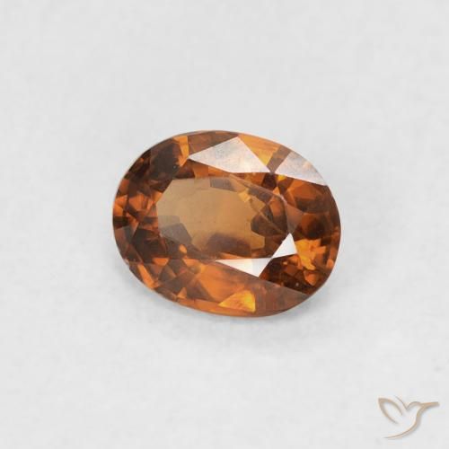 Zircon Medium Dark-Orange naturelle ovale, 0.51 ct, VVS-VS