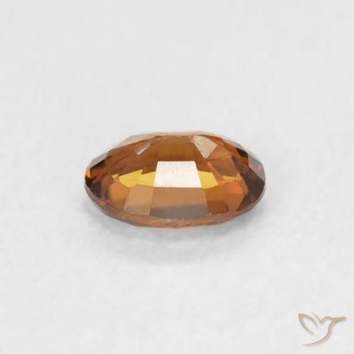 Zircon Medium Dark-Orange naturelle ovale, 0.51 ct, VVS-VS