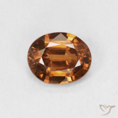 0.90ct Naturel Orange terre Zircon, ovale, VVS-VS