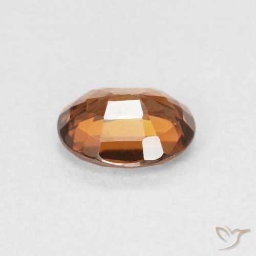 Zircon Orange terre naturelle ovale, 0.90 ct, VVS-VS