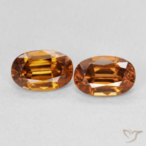 1.67ctw Naturel Orange foncé Zircon, ovale, VVS