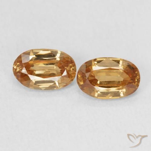 1.40ctw Naturel Orange foncé Zircon, ovale, VVS
