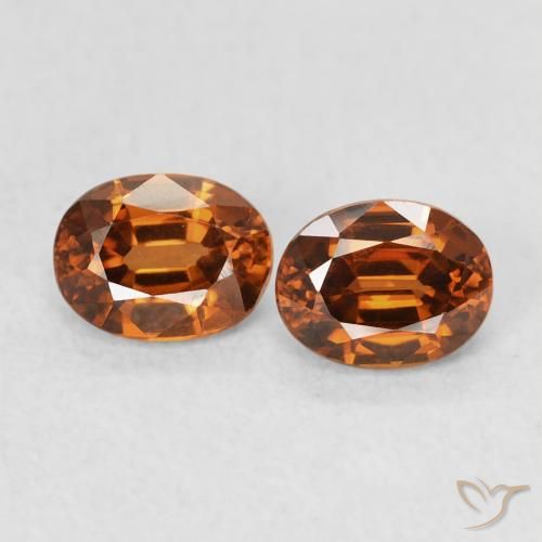 1.20ctw Naturel Orange rougeâtre Zircon, ovale, VVS