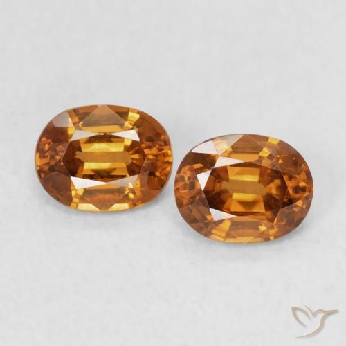 1.23ctw Naturel Orange moyen Zircon, ovale, VVS