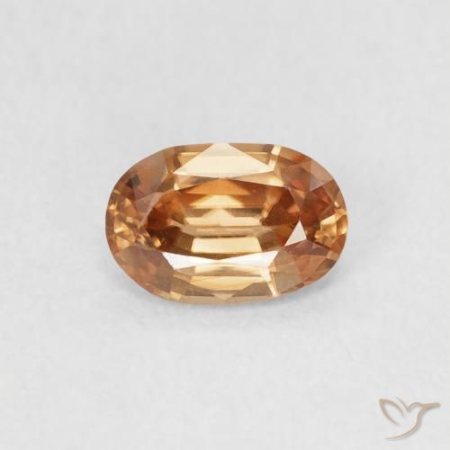 0.60ct Naturel Orange moyen Zircon, ovale, VVS-VS