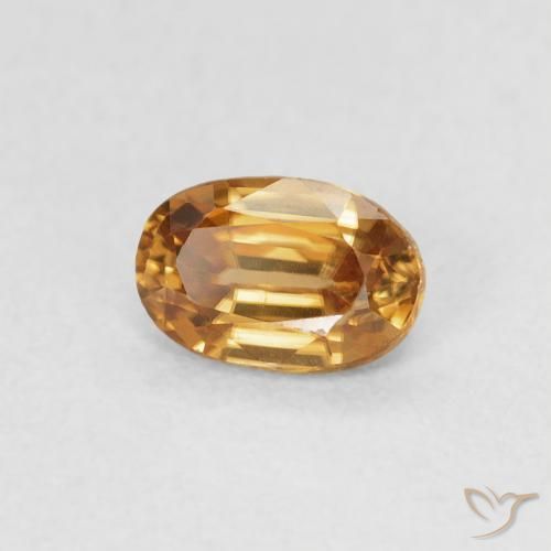 Zircon Orange moyen naturelle ovale, 0.69 ct, VVS-VS