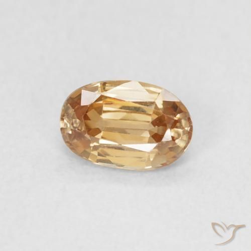 Zircon Doré pêche léger naturelle ovale, 0.70 ct, VVS-VS