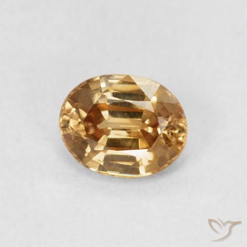 Zircon Or moyen naturelle ovale, 0.98 ct, VS