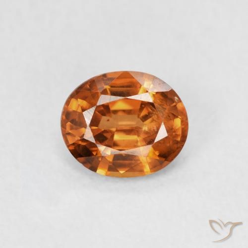 0.91ct Naturel Orange foncé Zircon, ovale, VS