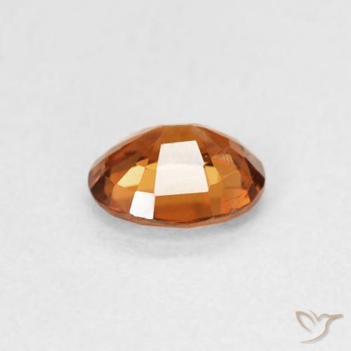 Zircon Orange foncé naturelle ovale, 0.91 ct, VS