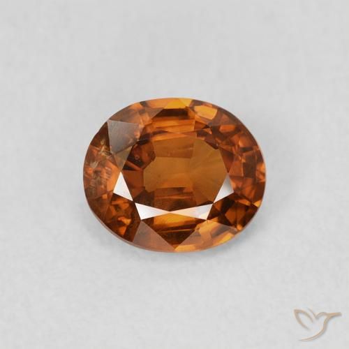 0.86ct Naturel Orange foncé Zircon, ovale, VS
