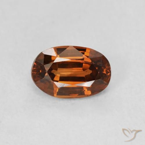 0.78ct Naturel Ambre orange Zircon, ovale, VS