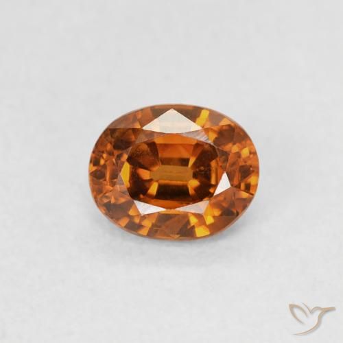 0.61ct Naturel Orange foncé Zircon, ovale, VS