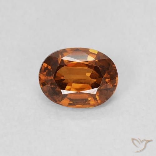 0.60ct Naturel Medium Dark-Orange Zircon, ovale, VS